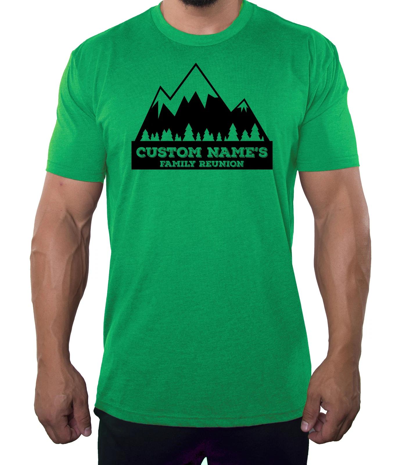 Mountains with Custom Name- Family Reunion Men s T-Shirts S
