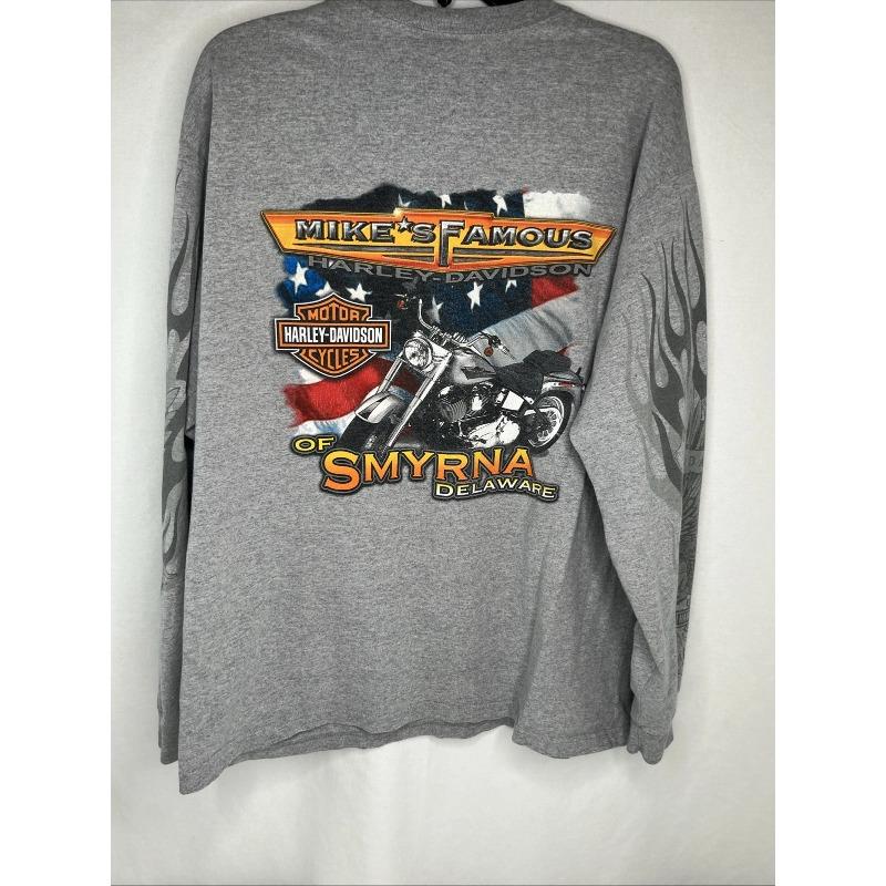 Helt Ny Seneste Model Harley-Davidson Herre Langærmet T-shirt, Grå Hvid Sort Farveblok med Logo Print, Rund Hals Smal Pasform Moto Stil