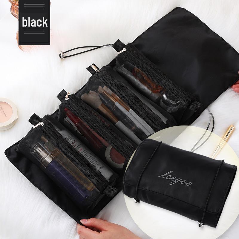 High-Capacity Waterproof Travel Makeup Bag with Detachable Compartments