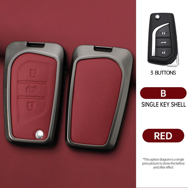 2/3/4 Button Zinc Alloy Car Key Cover Case Auto Shell Holder Protector Fob For Toyota Aygo Yaris Highlander Camry Rav4 Keychain