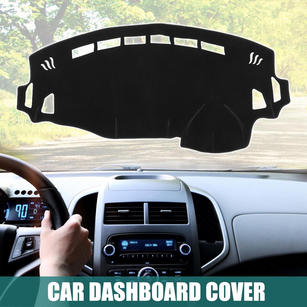 X AUTOHAUX Dashboard Mat for Suzuki Spacia Protective Interior Black Sun and Set MK32S/MK42S (2013-2017) - Mat, Polyester, Protection, Anti-Glare,