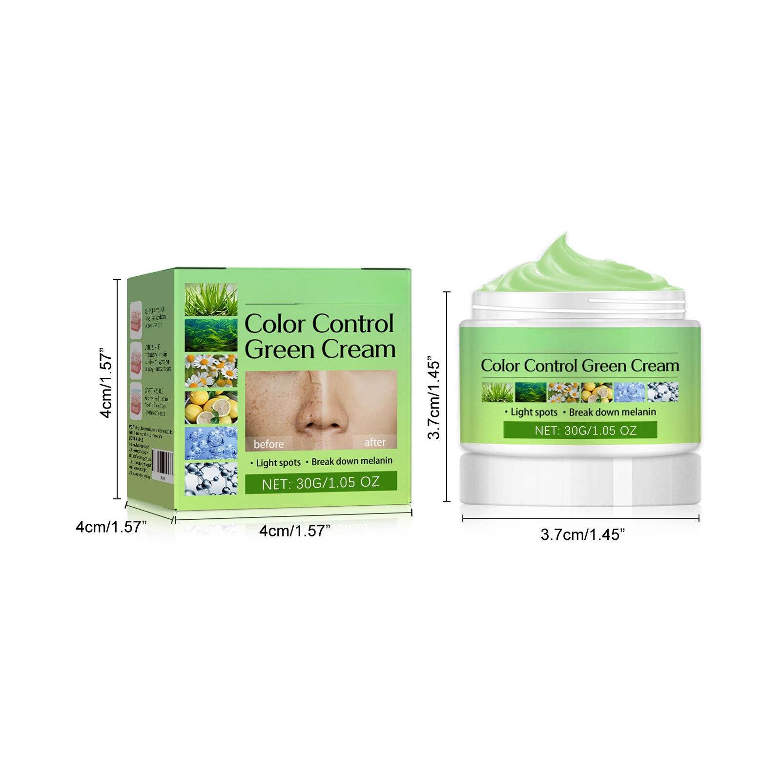 

Color Control Green Cream for Freckles Decomposition Pigment Rejuvenation Skin Lightening Green Cream for Color Control after Fasting Mole 30g