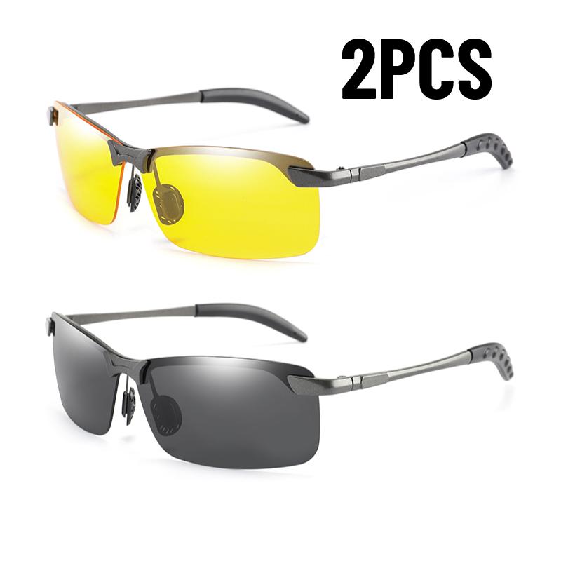 1/2PCS Night Vision Glasses Anti-Glare Driving Sunglasses for Men Women Outdoor Sport Goggles Day Night Eyewear