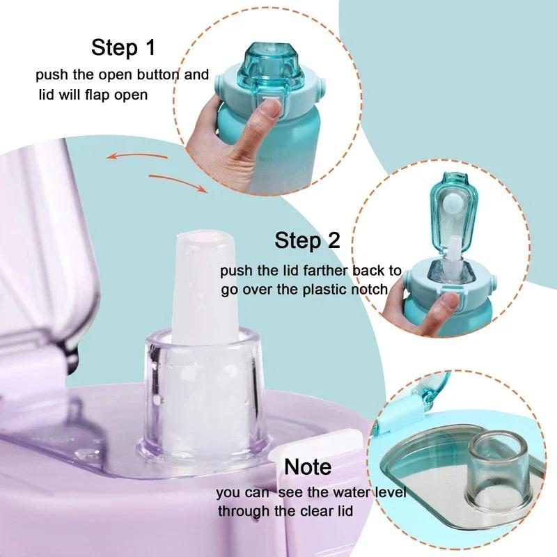 2 Liter Große Kapazität Sportwasserflasche Auslaufsicher Bunter Plastikbecher Trinken Outdoor Reisen Tragbar Fitnessstudio Fitness Krüge