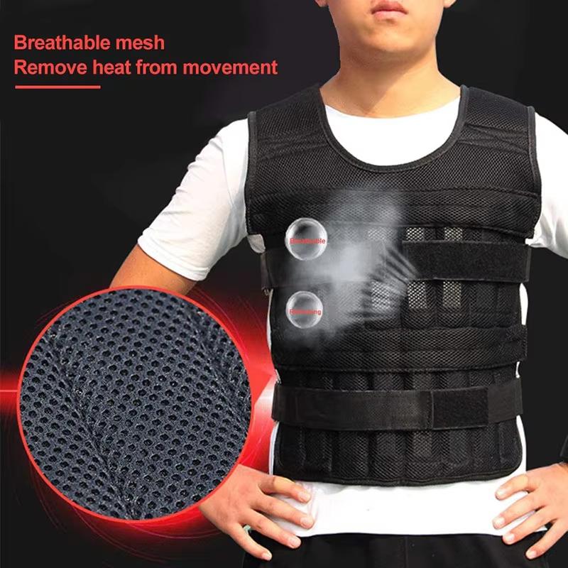 Adjustable Workout Weighted Vest,20KG Training Fitness Weighted Jacket,for Strength Endurance Running,Not Included Steel Plate