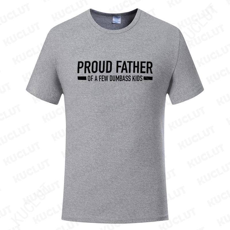 Roliga T-shirts för Män Stolt Pappa till Några Dumskallar Tryck T-shirt för Män Fäder Pappa Present Kortärmade Toppar Vardagskläder
