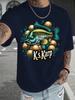 Unisexs Cyan Oversized T Shirt Ks Karp Carp Fish Golden Bubble Graphic Crew Neck Short Sleeve Fishing Lover Casual Summer Male Tops