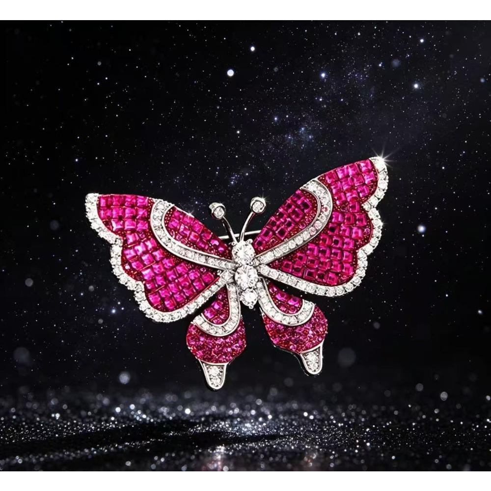 Diamond Butterfly Versatile Simple Brooch Flower Anti-light Pin Clothing Accessories Corsage