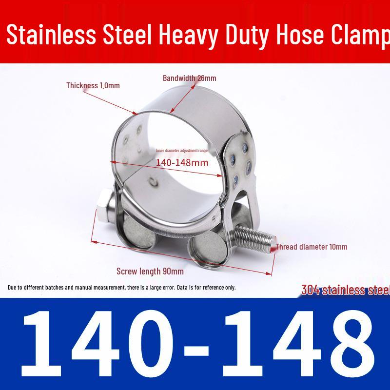 304 Stainless Steel European-Style Heavy-Duty Worm Drive Hose Clamp
