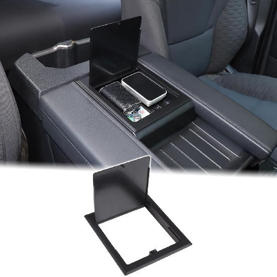 Aungy Armrest Hidden Storage Box Cover Compatible With Toyota Tundra -2024 2025 Center Console Organizer Tray Armrest Handrail Storage Box Cover