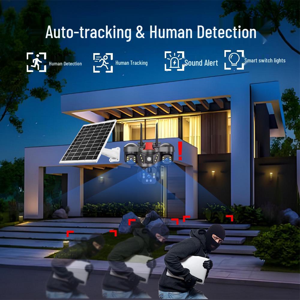 EseeCloud 4G Solar-Powered Triple Lens Security Camera (European Version)
