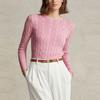 Polo Ralph Lauren SS23 Solid Color Logo Embroidered Slim Fit Cable Knit Sweater Women sweater Pink WMPOSWENC020592-650