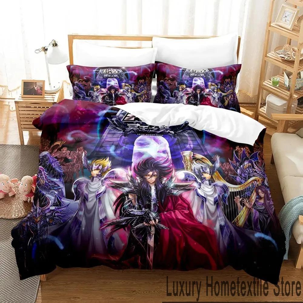 3D Print Anime Saint Seiya Bedding Set Boys Girls Twin Queen King Size Duvet Cover Pillowcase Bed Boys Adult Home Textileextile