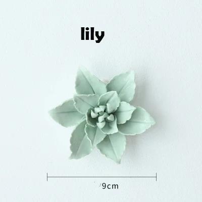 Modern Ceramic Lily Flower Wall Hanging Crafts Home Livingroom TV Background Wall Mural Decoration Hotel Store Wall Ornaments