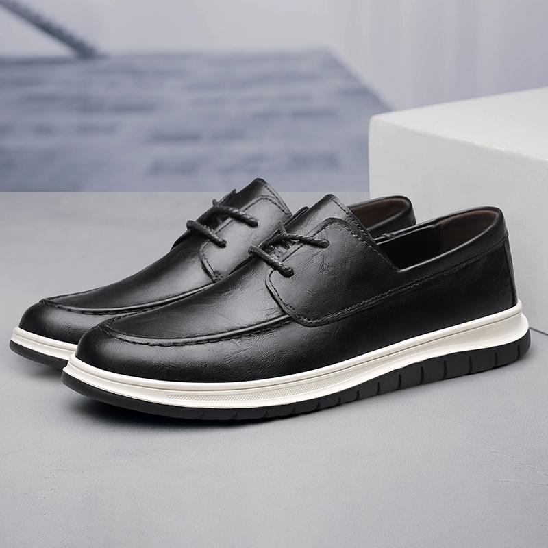 Fashion Genuine Leather Men Oxfords Shoes Handmade Italian Men's Casual Shoes Leisure Walk Male Business Footwear New Arrival Sneakers