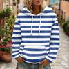 Women's Striped Print Casual Long Sleeve Hoodie with Pocket and