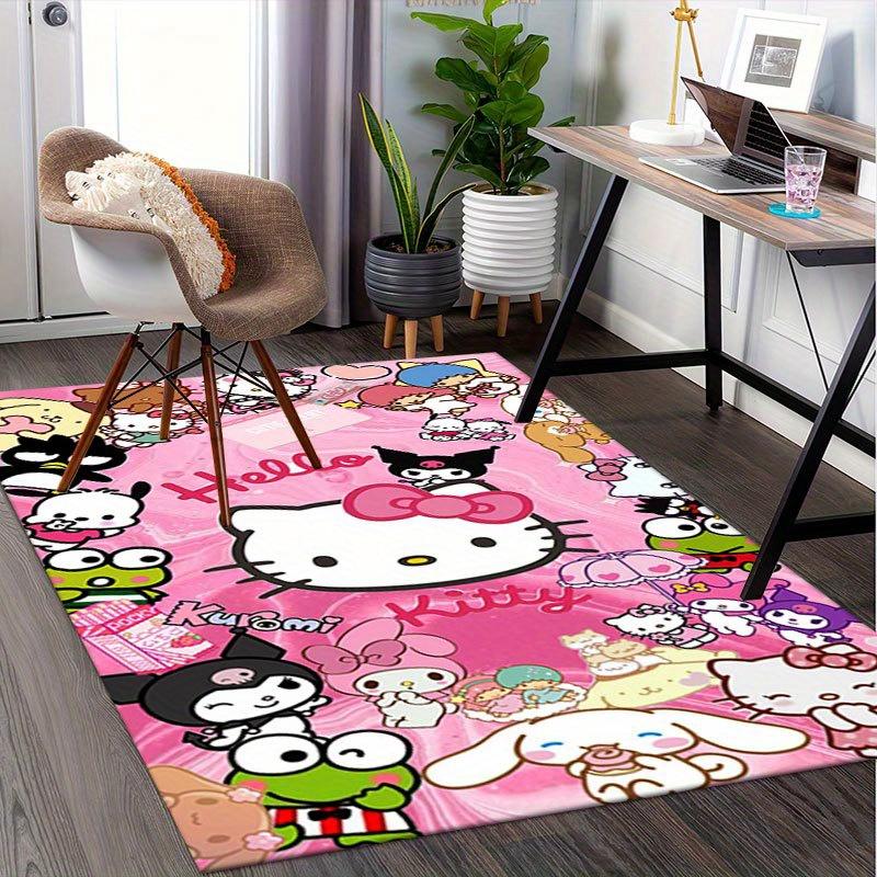 1pc Sanrio Hello Kitty Mermaid Printed Office Carpet Rectangle Rug Under The Table,Perfect Room Decor for Living Room, Bedroom, Kitchen, Non-slip Floo