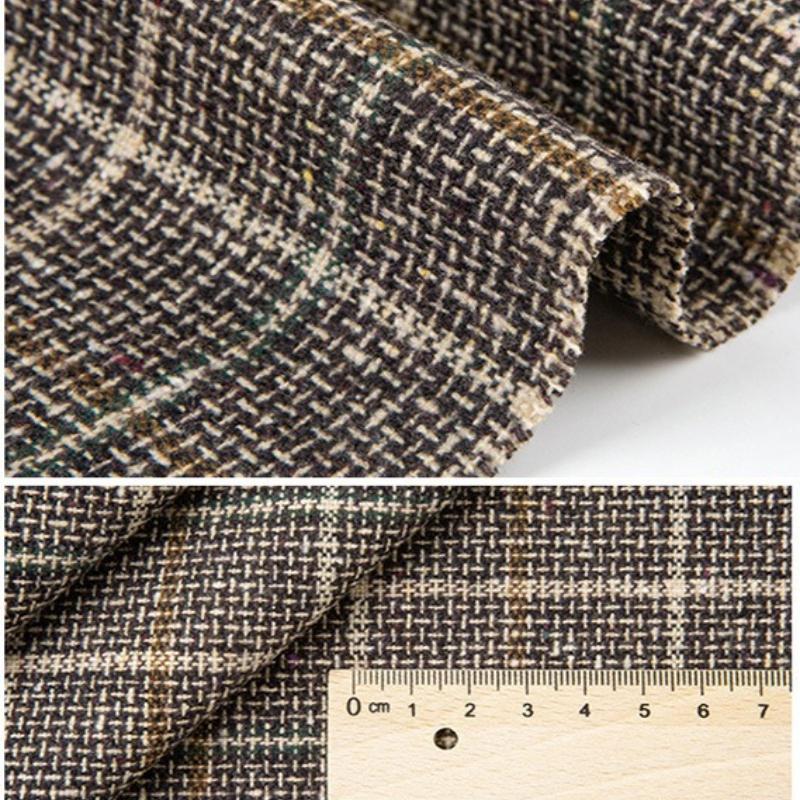 Winter Thickened Brushed Plaid Shirt Fabric Vintage Soft for Handmade DIY Sewing Clothing Skirts Jackets Pants Fabric Cloth