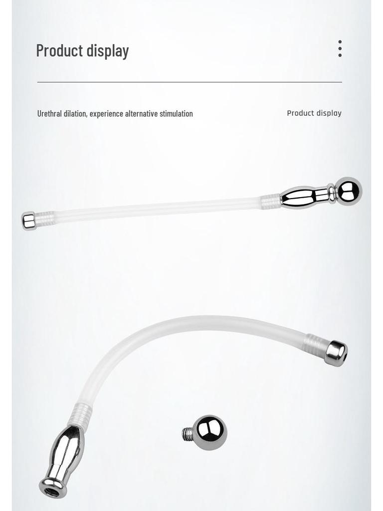 Hollow Metal Urethral Plug with Eye Pull Bead - Adult Stimulation Toy