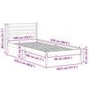 Bed Frame with Headboard White 100 x 220 cm Solid Pine Wood