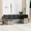 VidaXL 6 Pieces Garden Sofa with Cushions Light Grey Poly Rattan 3358881