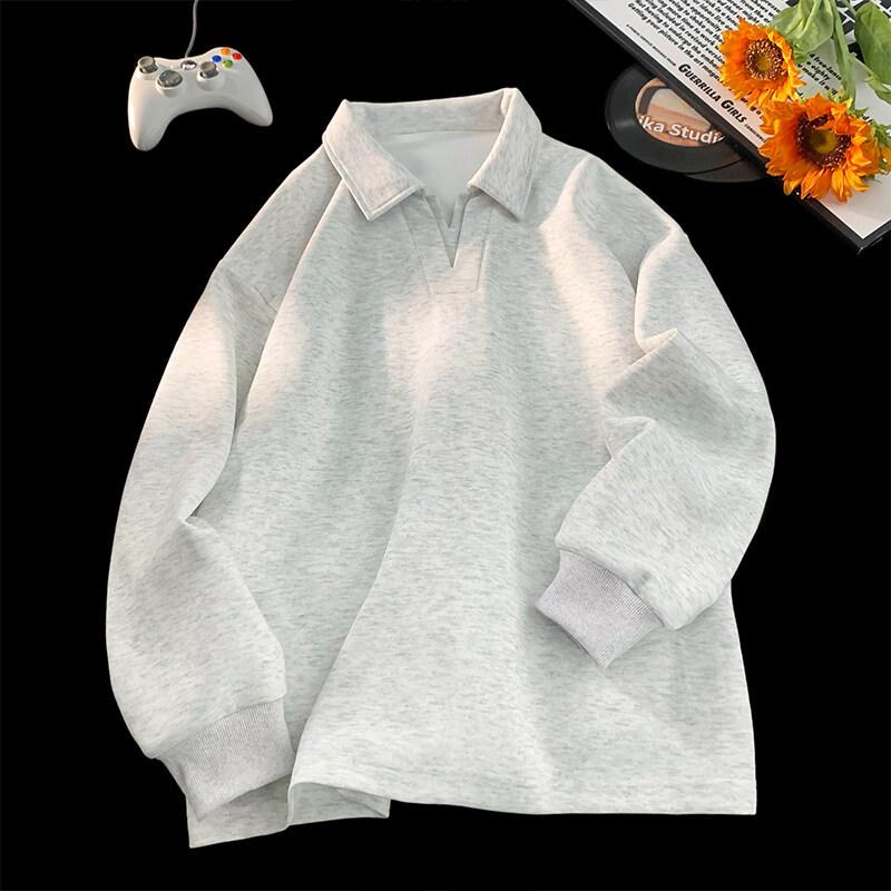 Spring Senior American Lapel Sweater Men's Plus Size Top