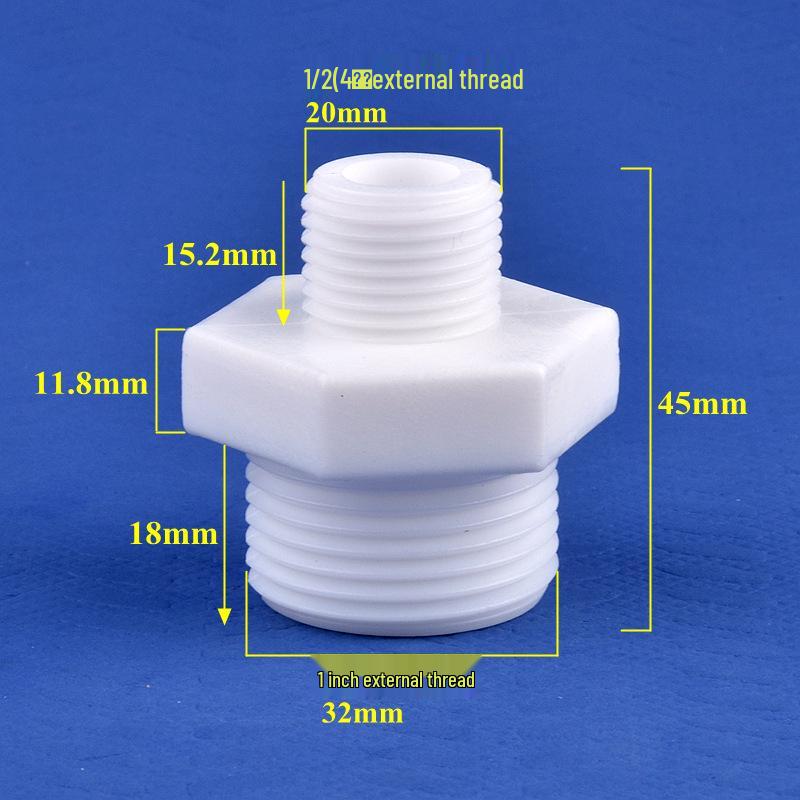 Male-to-Male Plastic Extension Nipple Connector with External Thread Adapter, High-Temperature Resistant, Sizes: 4/6/1 Inch.