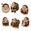 Reindeer Kitchen Decor 6Pcs DIY Faux Pearl Painting Fridge Magnet, Santa Snowman Stocking Tree Refrigerator Magnets Gingerbread Snowflake Handmade