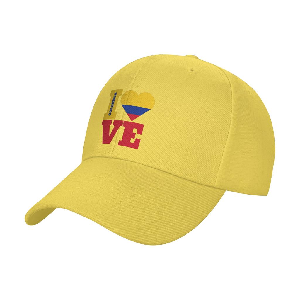 Ich liebe Kolumbien Baseballkappe Stilvolle Unisex-Erwachsenen Hip-Hop-Hüte Sonnenschutz-Design Wandern Angeln Baseballkappen Geburtstagsgeschenk