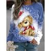 Womens Round Neck Pullover Sweatshirt With 3D Christmas Tree Print Casual Comfort Fit 2025