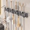 Mop and Broom Organizer Mop Holder Rack Mop Holder Wall Mounted Strong Broom Mop Holder Self With 5 Hooks Organizers Hang Broom