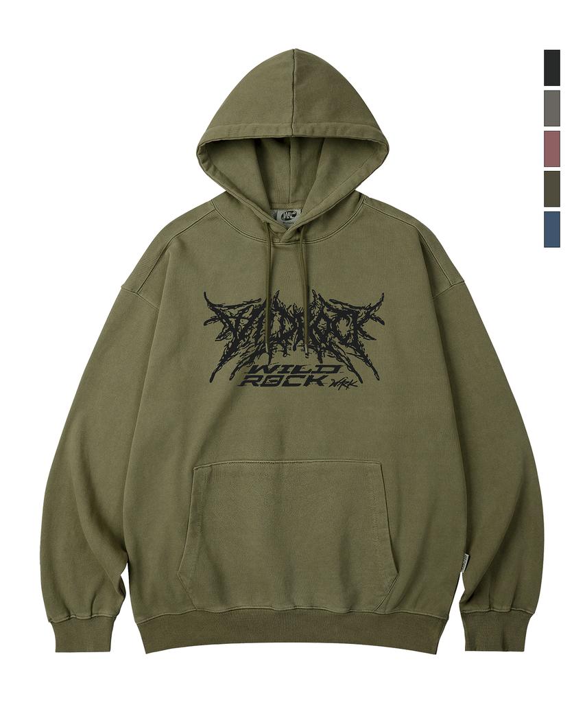 WILDROCK Wild Raw Logo Pigment Oversized Hoodie_5 Col