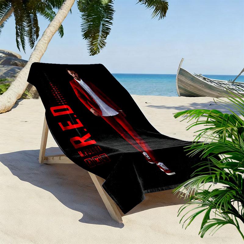 M Pokora Print Beach Towel, Large Soft Quick Dry Towel for Beach Camping Swimming