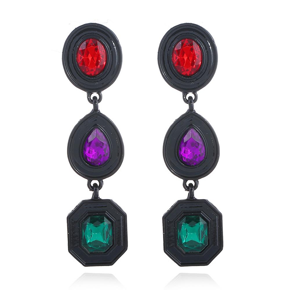 

Exaggerated Large Rhinestone Earbob Woman Ornament Eardrop Long Ear Pendant Earrings Christmas Gift color #1
