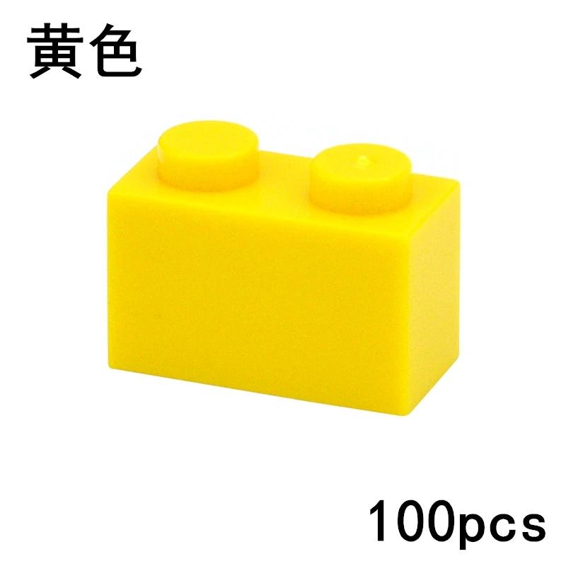 100pcs Bricks Compatible 3004 1x2 Dots DIY Building Blocks Thick Figures Brick Educational Creative Construction Toys For Kids