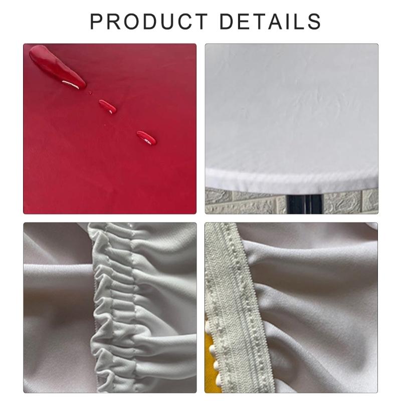 Polyester Round Tablecloth with Waterproofs Feature Table Cloth Cover Fit Tables Up to 90cm Spill Proof Table Cover