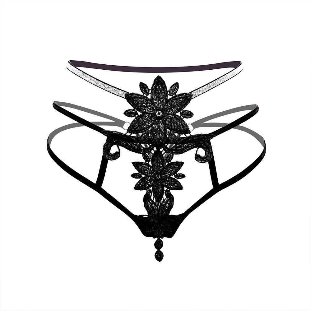 Royal Sister Wind Water Soluble Flower Fringed Embroidered Sexy Panties Female Sexy Waist Flash Thin Belt Hollow Temptation Thong