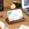 Wooden Business Card Display Stand Durable Solid Wood Desktop Organizer for Business Trip Office Front Desk Use