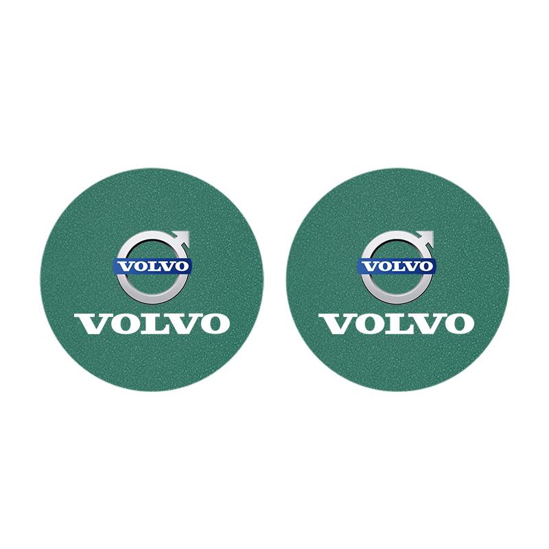 2Pcs Suede Car Coaster Mat Anti-slip Water Cup Pad For Volvo Rdesign XC90 V90 V60 XC60 XC40 V40 EC40 EX40 S60 S90 S80 V70 EX90