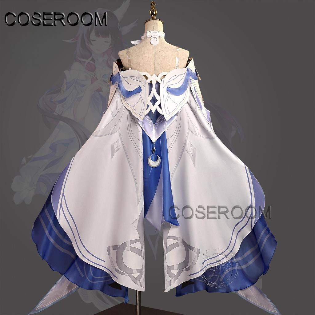 Gioco GenshinImpact Damigella Columbina Costume Cosplay Vestiti Halloween Carnevale Festa Gioco di Ruolo Uniforme Parrucca per Donne