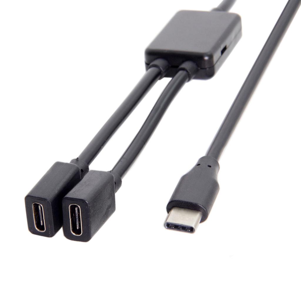 Type C 1 Male To 2 USB C Type C Female OTG Cable for Computer Laptop Cellphone