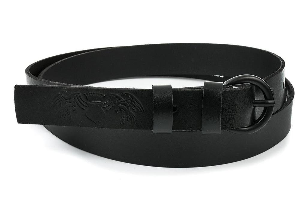 Beltimore Skórzany Damski Pasek 2,5 Cm Czarny A65 : Kolory - Czarny, Rozmiar Pasków - R.110-125 Cm