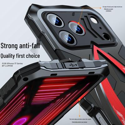 iPhone 17 Pro Max Sports Car Style Metal Case: Shockproof, Dustproof, Full-Coverage Silicone Protection