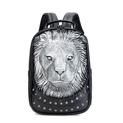 Nová dvojitá taška přes rameno Men and Women Relief 3D Backpack College Students Creative Trend Schoolbag