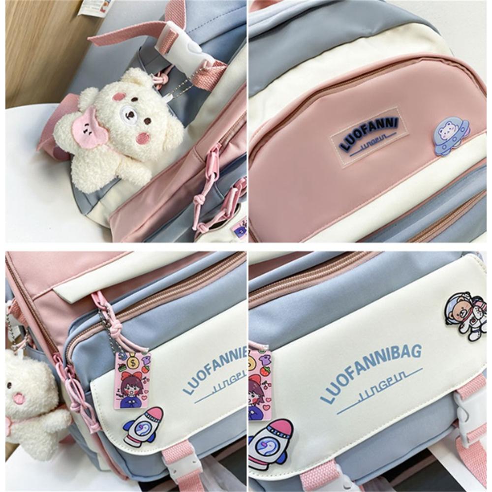 New Two-Piece School Bag Large-Capacity Shoulder Bag Backpack