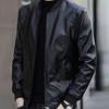 2026 spring and winter men's young and middle-aged baseball collar men's leather jacket jacket piled and thickened