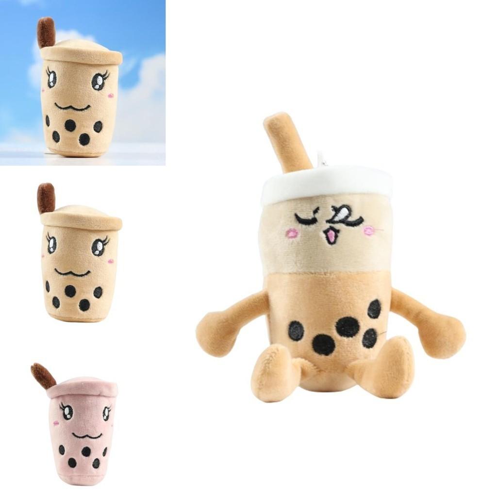 Bubble Tea Plush Toy Pendant Keychain Cute Boba Cup Expression Cartoon Doll Soft Gift