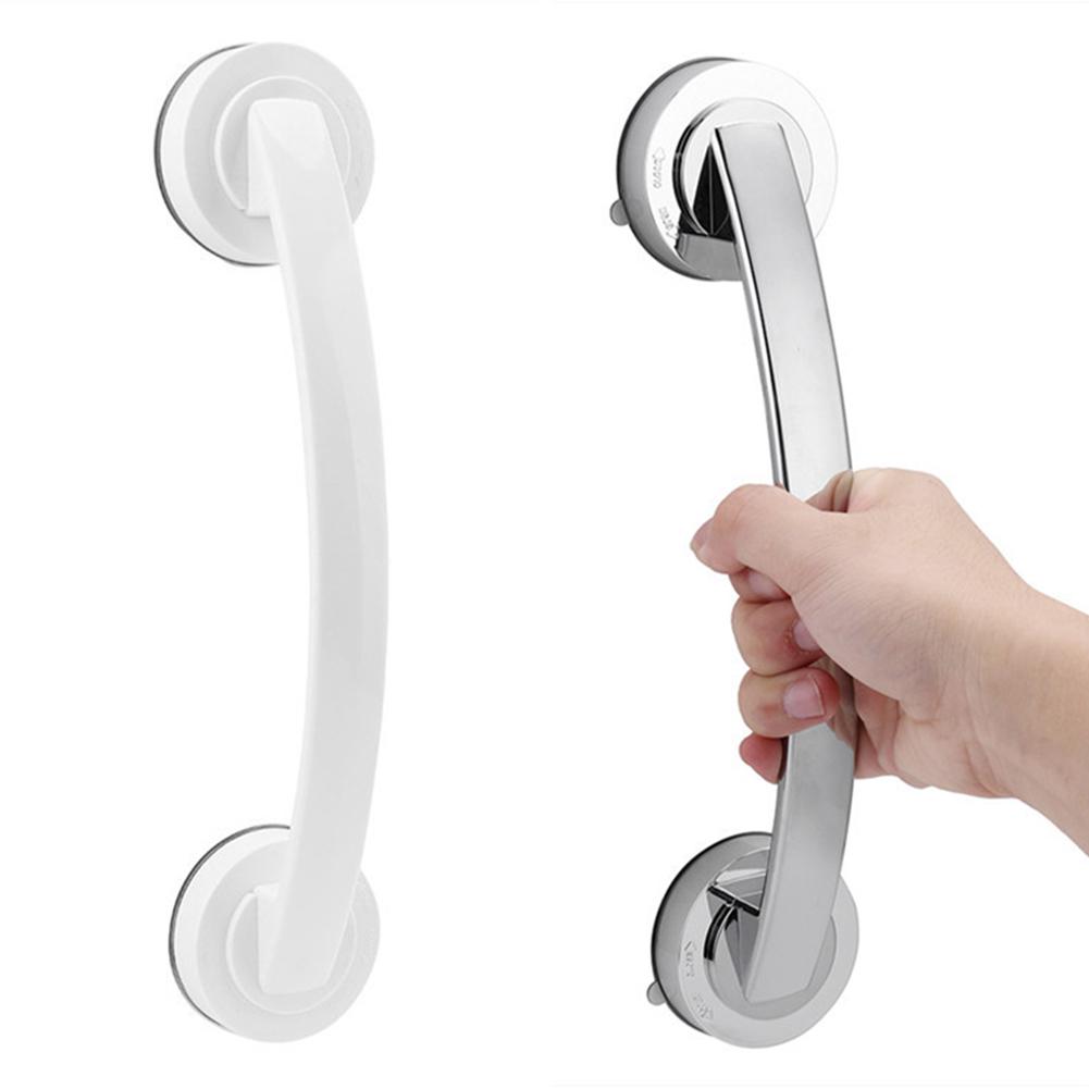 Suction Cup Door Handle Stable Safe Bathtub Shower Handle for Refrigerator Drawer Bathroom Silver