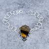 Tiger Eye Gemstone Handmade 925 Sterling Silver Bracelet 7-8" M-2715