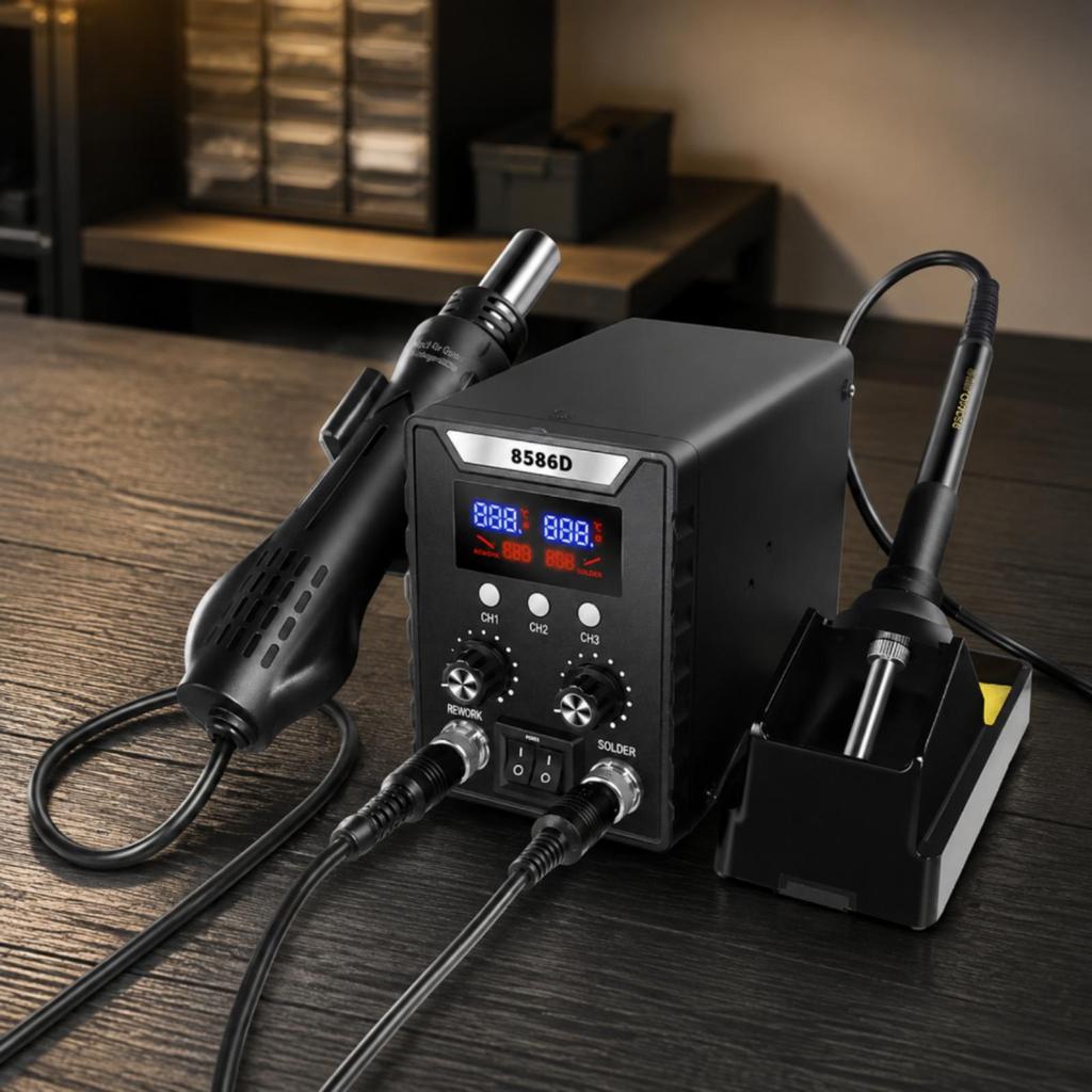 2in1 Air Rework Soldering Station Separate Control Repair TwoModeFunction